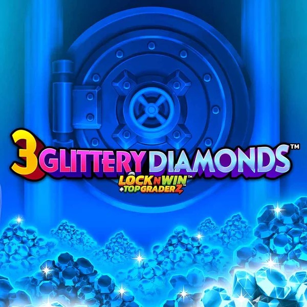 Official Slots logo: 3 Glittery Diamonds by PearFiction Studios at Kraken Casino