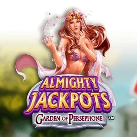 Almighty Jackpots: Garden of Persephone slot logo by Novomatic at Kraken Casino